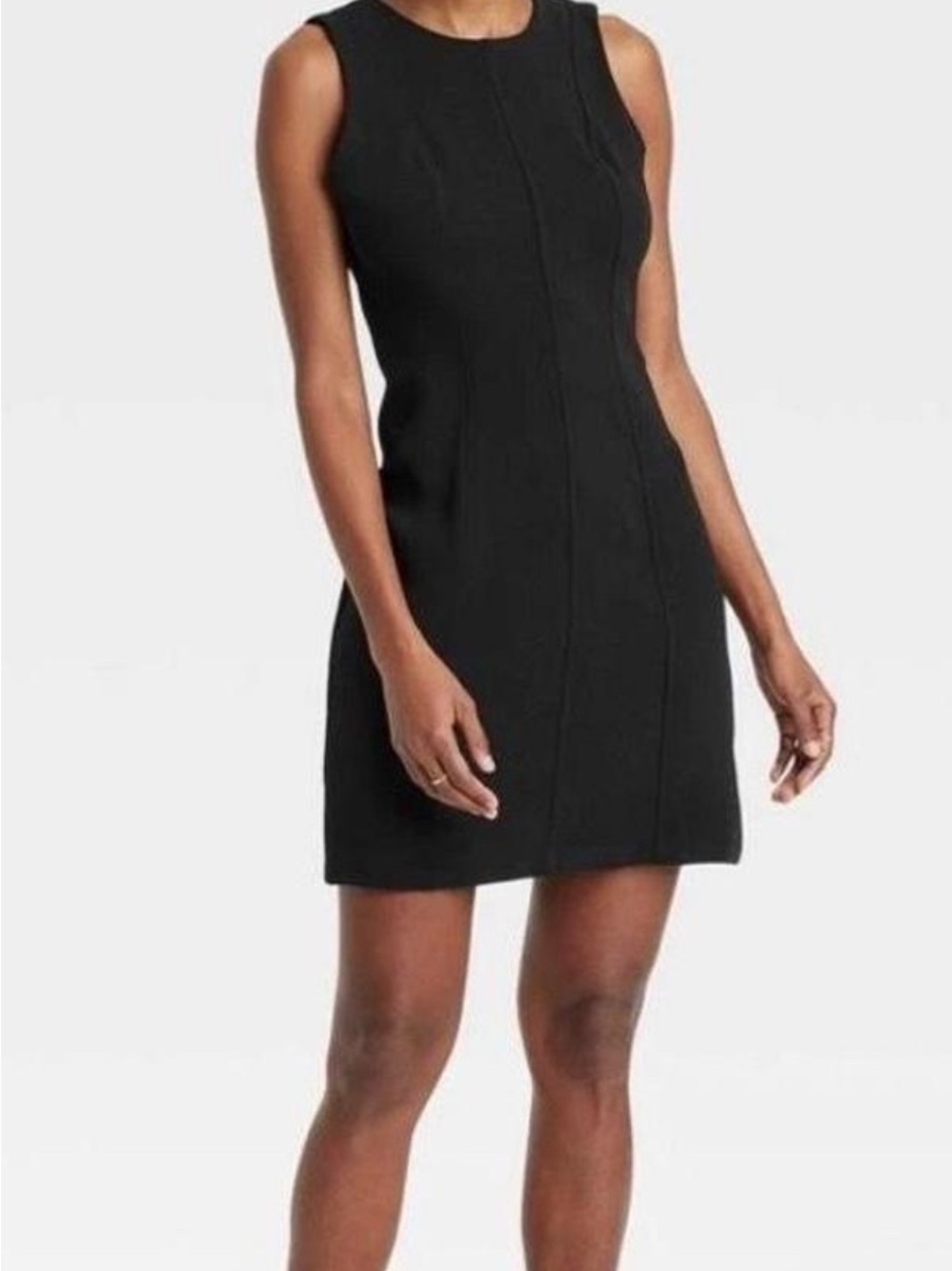 a new day Black Sleeveless Mini Sheath Dress